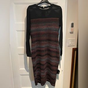 Rachel Roy knit dress with mesh sleeves 1x